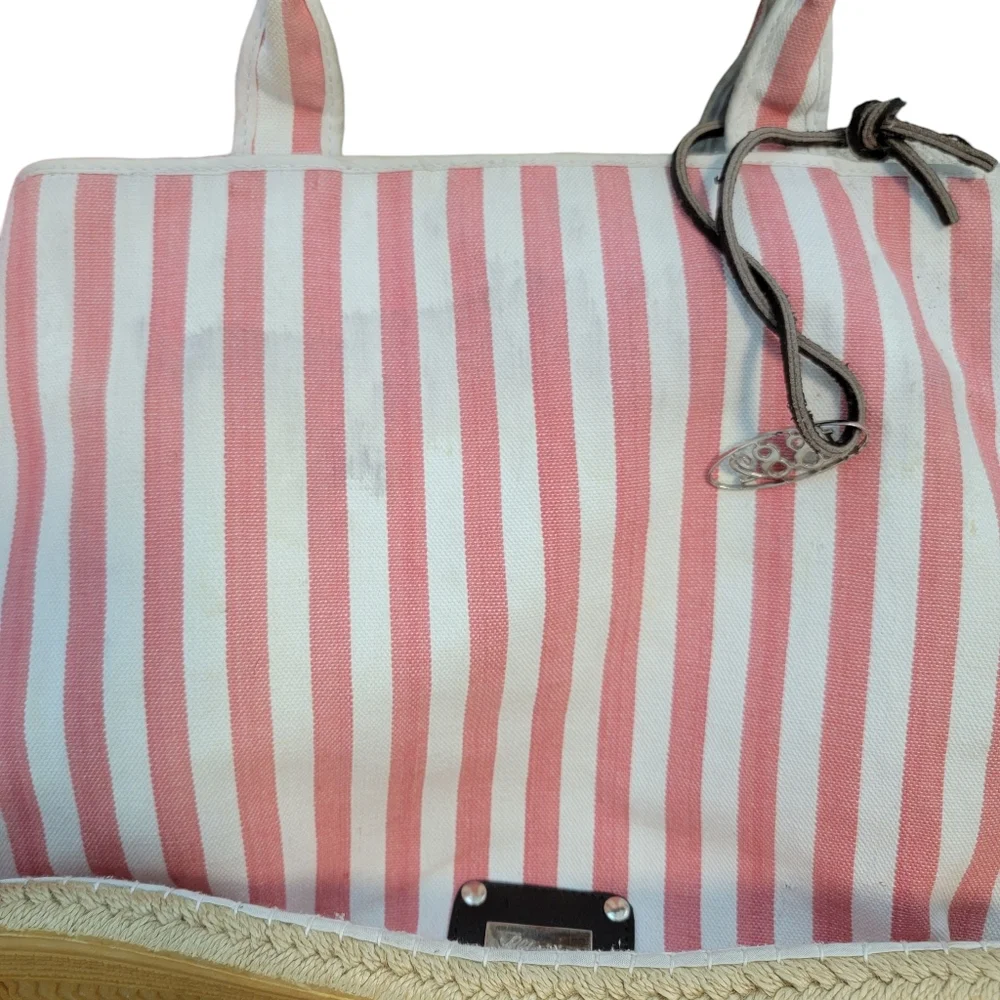2 Saldarini 1882 Striped Espabag Cotton Tote Bucket Bags Beach Nautical *READ!*